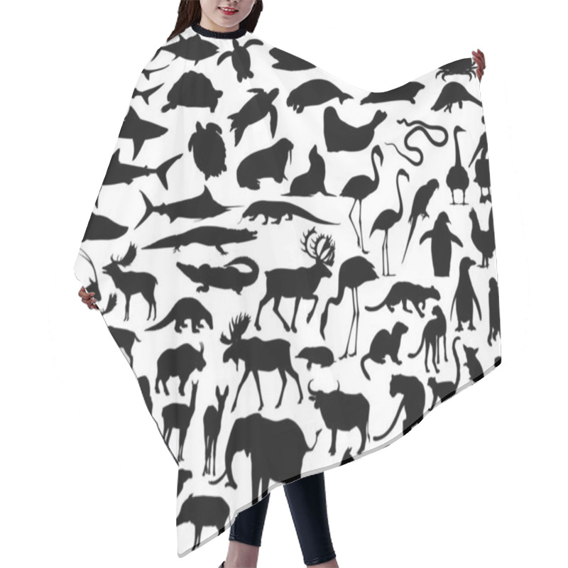 Personality  Collection Of Diverse Animal Vector Silhouettes Hair Cutting Cape