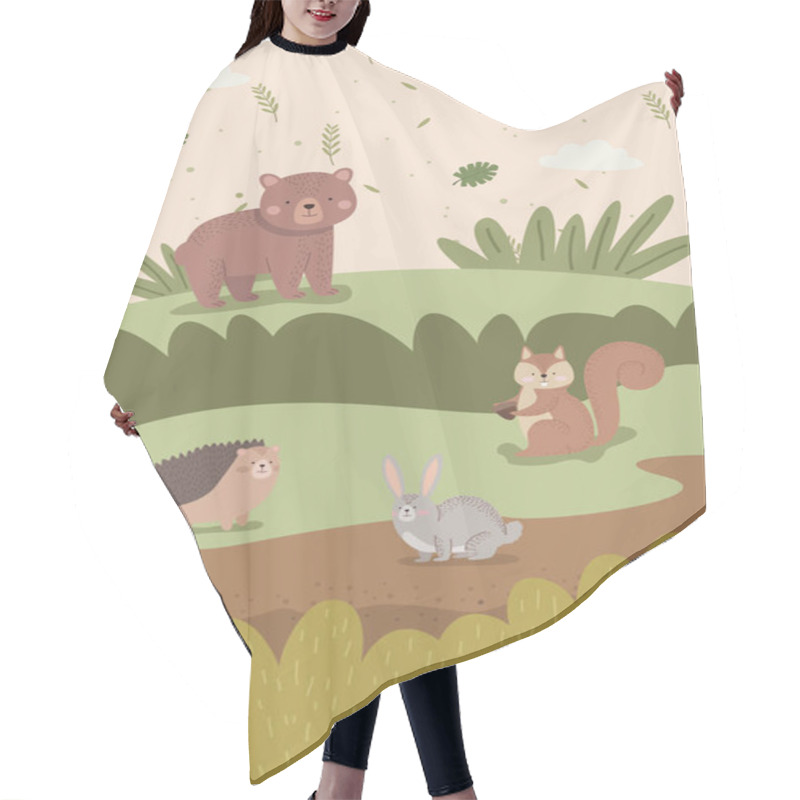 Personality  Three Cute Woodland Animals Hair Cutting Cape