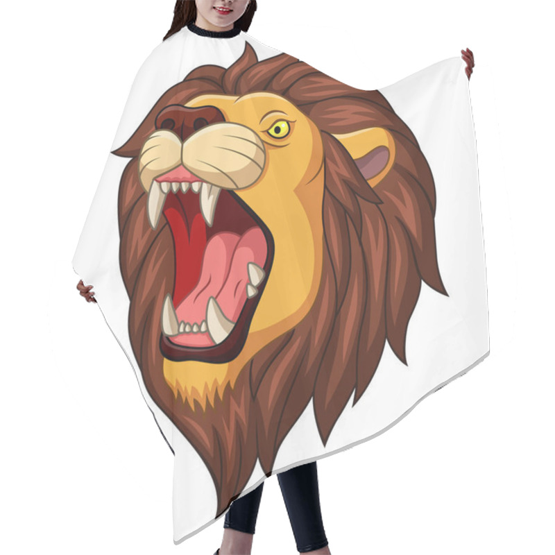 Personality  Cartoon Angry Lion Head Mascot Hair Cutting Cape