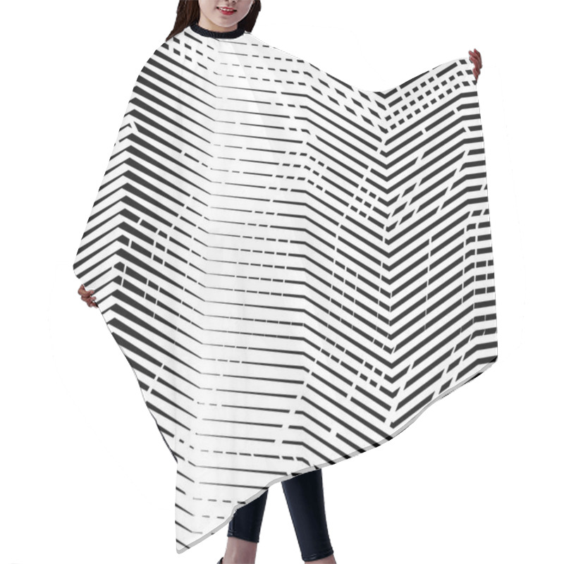 Personality  Abstract Geometric Mesh, Grid Pattern Of Interweaved, Interlocki Hair Cutting Cape