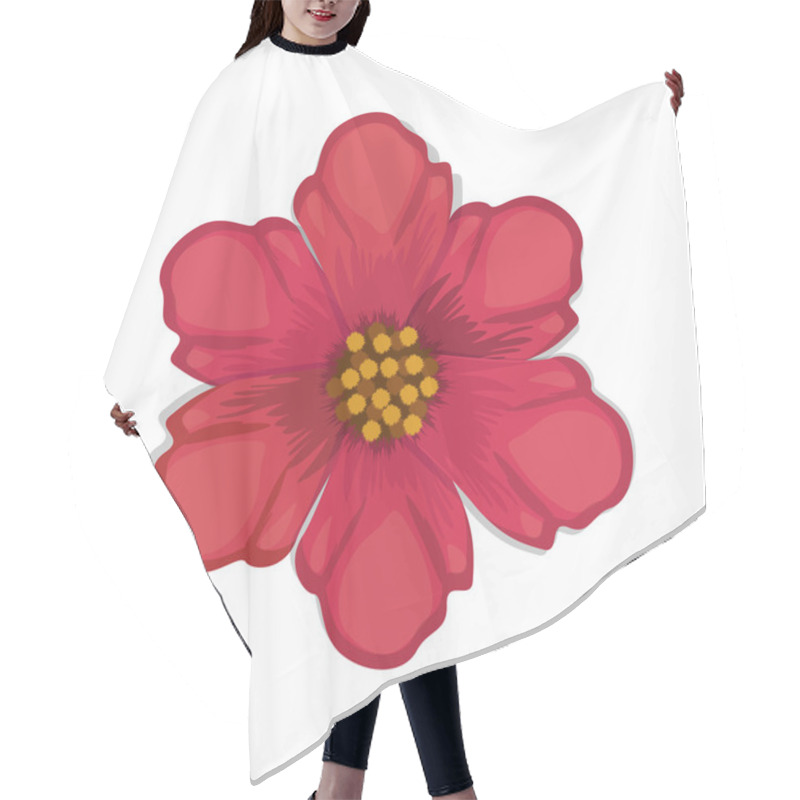 Personality  Red Chinese Rose With Oval Shaped Petals Hair Cutting Cape