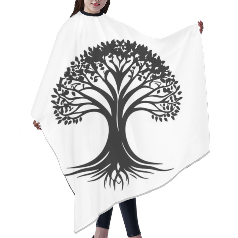 Personality  Abstract Tree Illustration Art Design For Social Media Template Backgrounds. Hair Cutting Cape