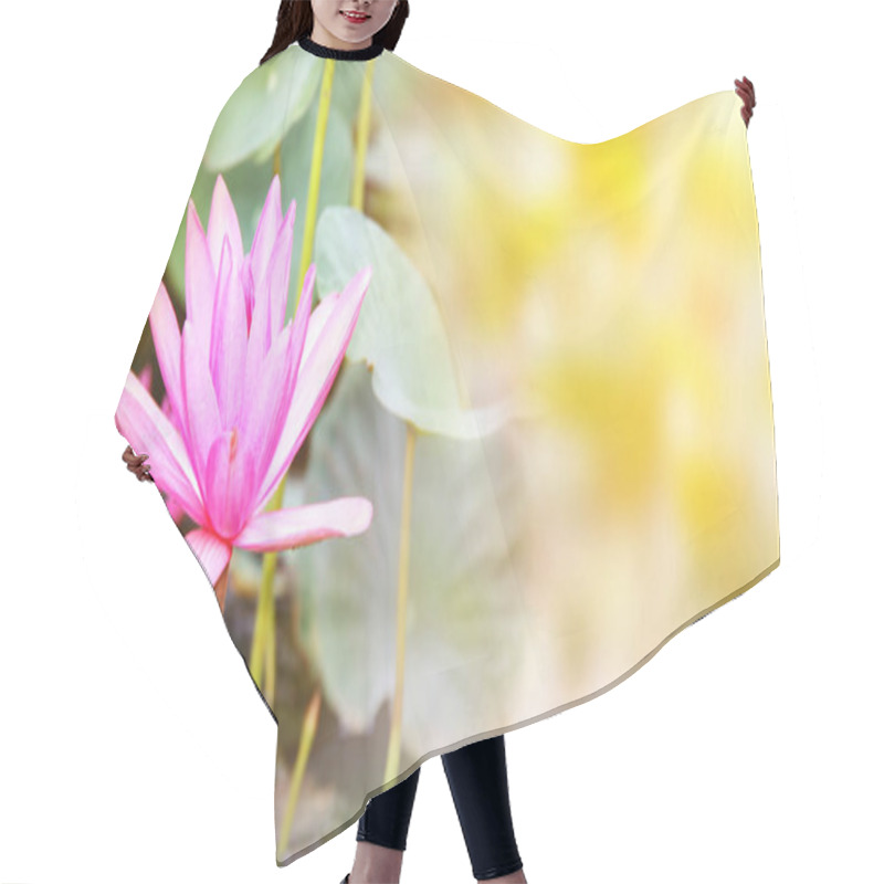 Personality  Horizontal Banner With Beautiful Pink Lotus Flower Hair Cutting Cape