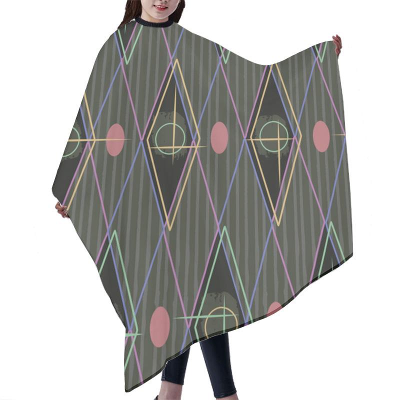 Personality  1950s Retro Mid-Century Seamless Pattern Hair Cutting Cape