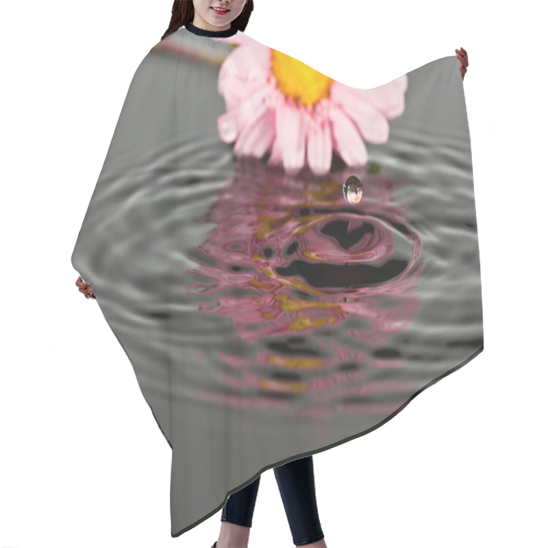 Personality  Small Pink Flower Lay In Water Hair Cutting Cape