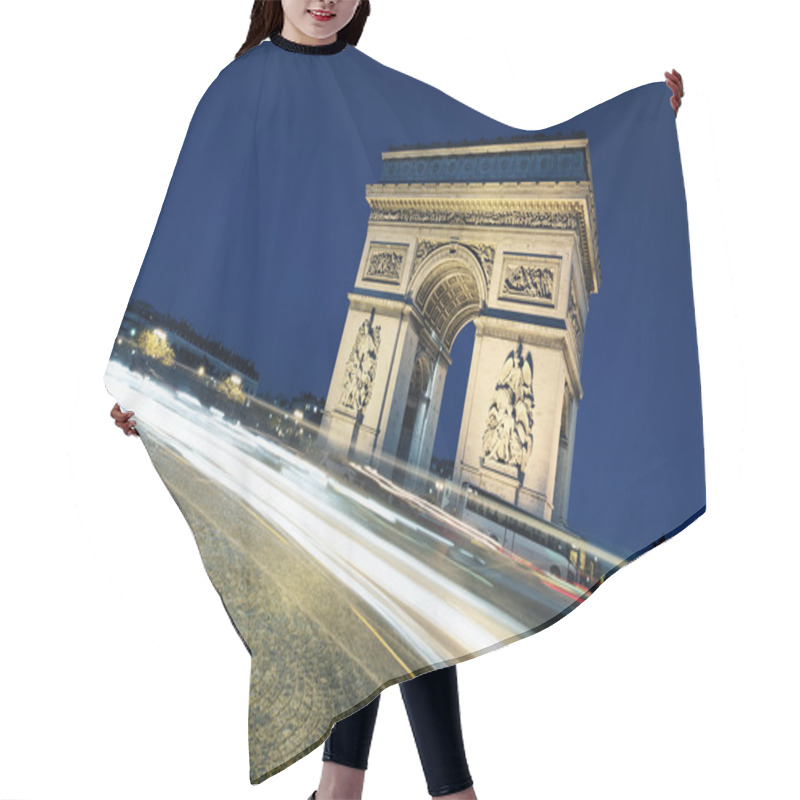 Personality  Arc De Triomphe By Night With Car Lights Hair Cutting Cape