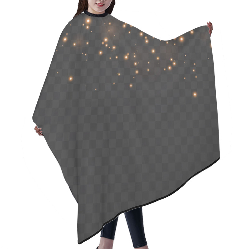 Personality  Christmas Gold Confetti Stars Are Falling. Hair Cutting Cape