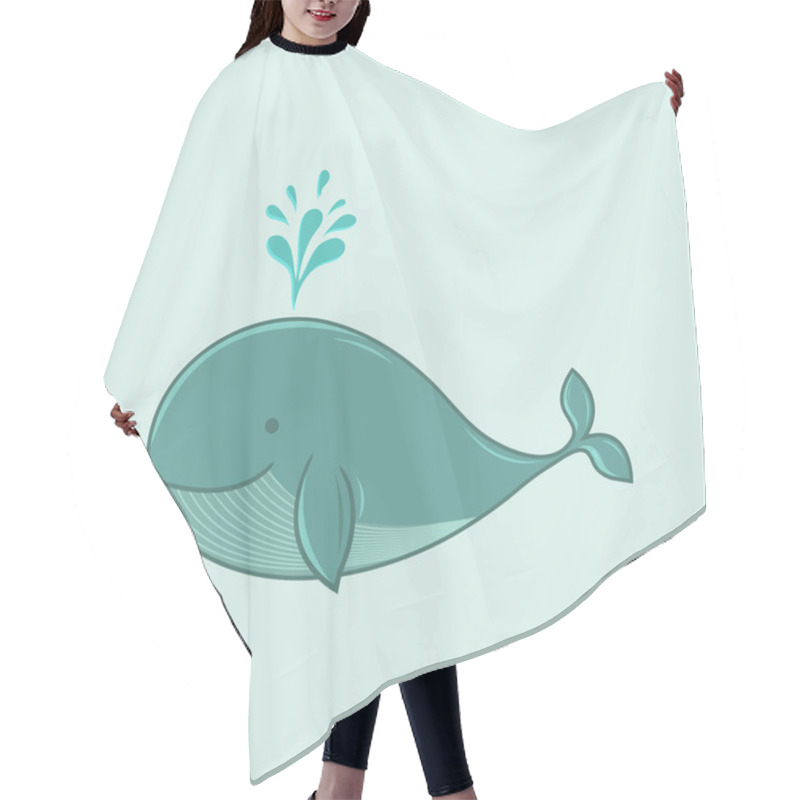 Personality  Happy Whale Cartoon Splash Illustration Hair Cutting Cape