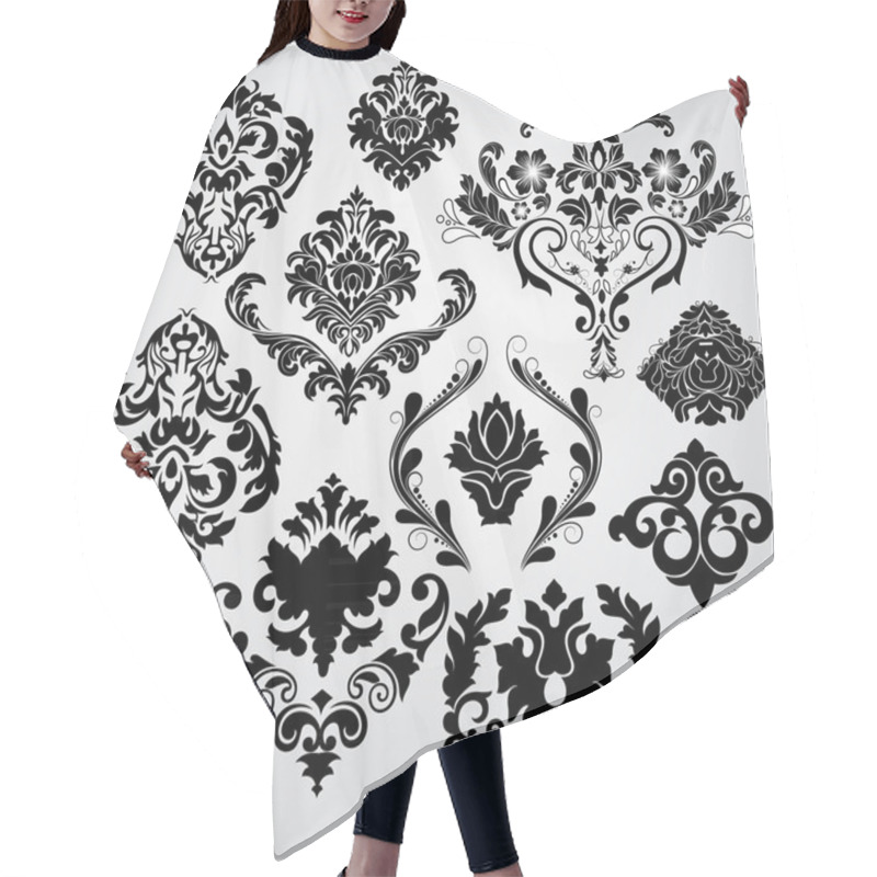 Personality  Set Of Damask Elements Hair Cutting Cape