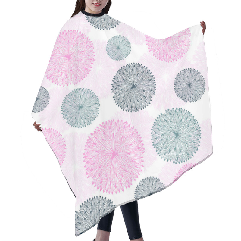 Personality  Seamless Background Round Flowers Hair Cutting Cape