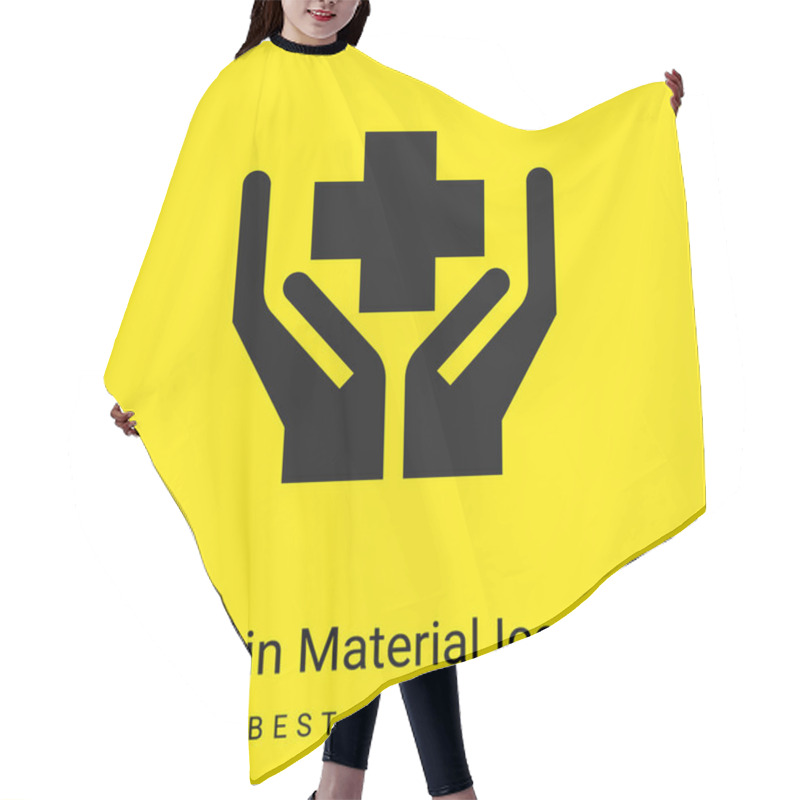 Personality  Benefits Minimal Bright Yellow Material Icon Hair Cutting Cape