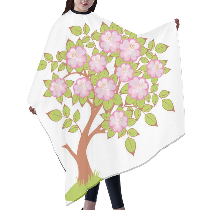 Personality  Vector Of Cherry Blossoms Hair Cutting Cape