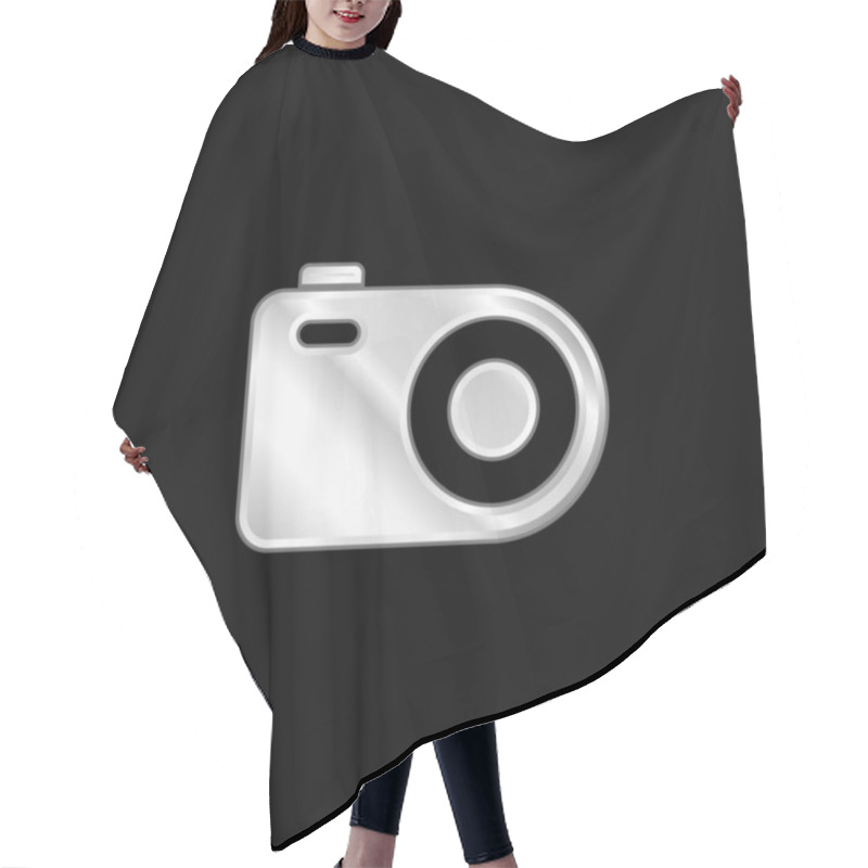 Personality  Analogical Photo Camera Silver Plated Metallic Icon Hair Cutting Cape