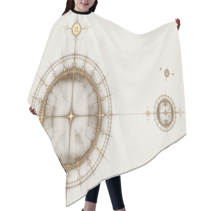 Personality  Old Parchment With Compass, Ancient Nautical Chart Hair Cutting Cape