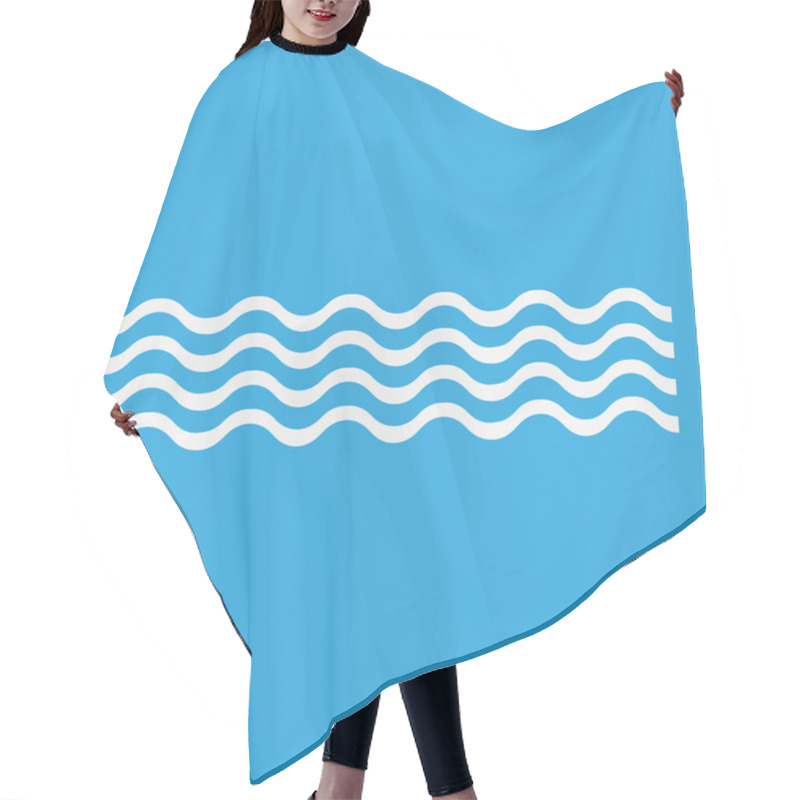 Personality  White Waves Icon Hair Cutting Cape