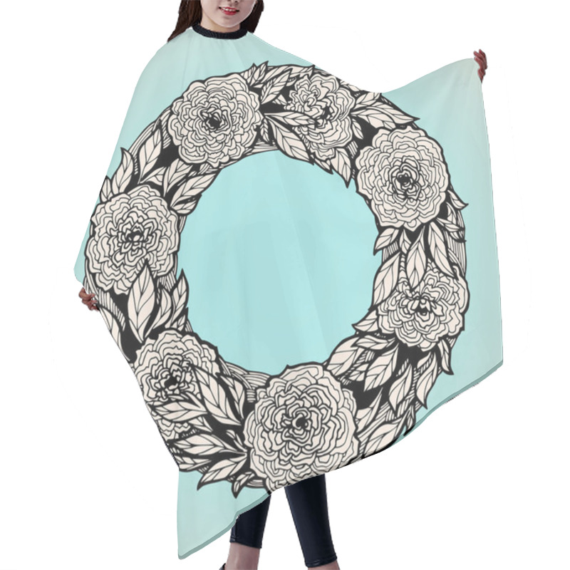 Personality  Wreath Of Flowers In Pastel Tones Hair Cutting Cape