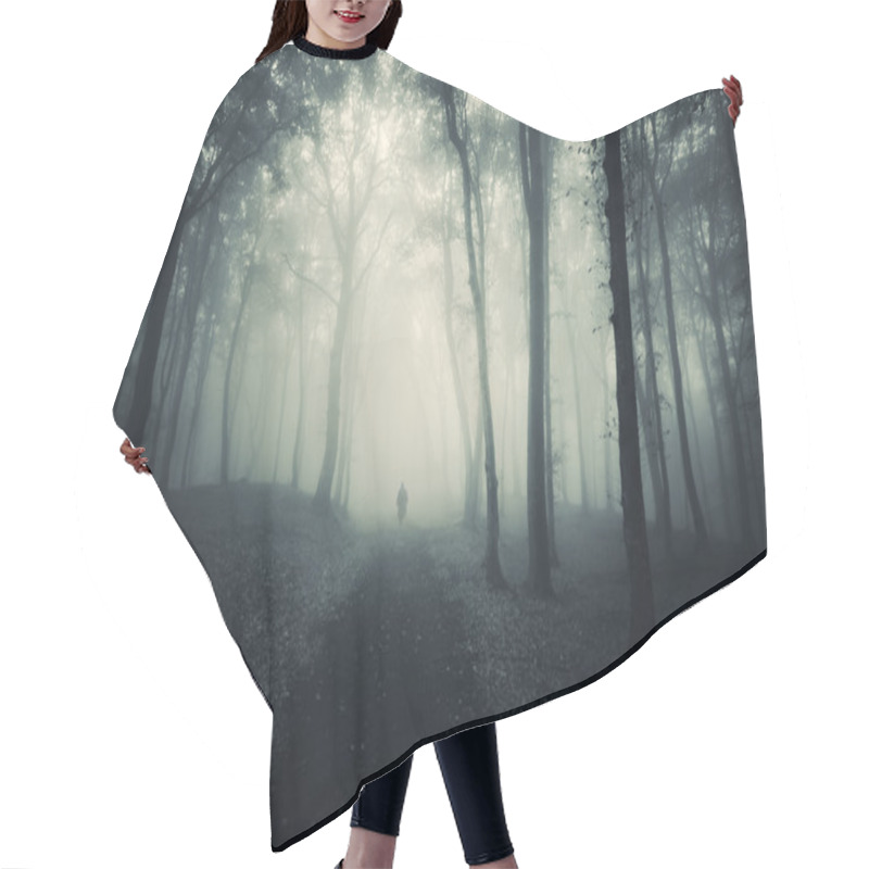 Personality  Man Silhouette In Spooky Forest Hair Cutting Cape