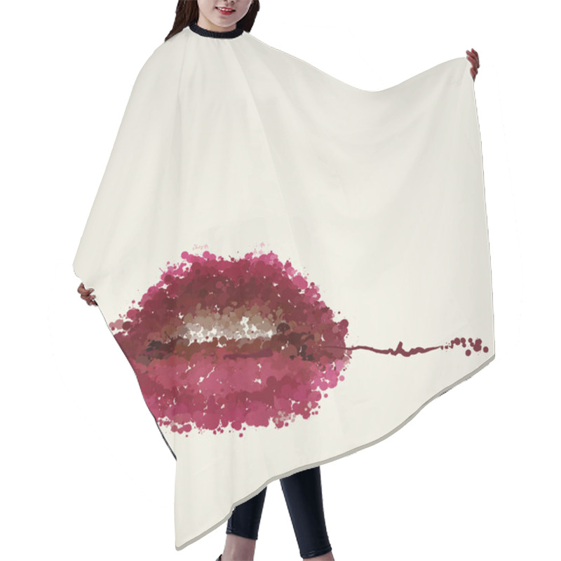 Personality  Juicy Female Lips Of Blots Vector Hair Cutting Cape