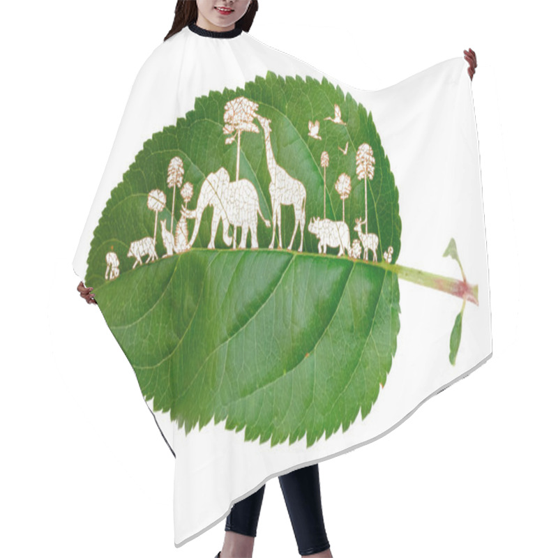 Personality  Save Tha Forest And Protection Environment Hair Cutting Cape