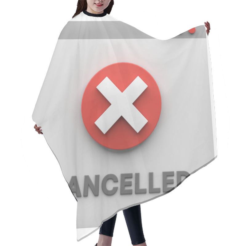 Personality  3d Illustration Of Cancel Notification Icon Isolated. Useful For Website Or App Design Illustration. Hair Cutting Cape