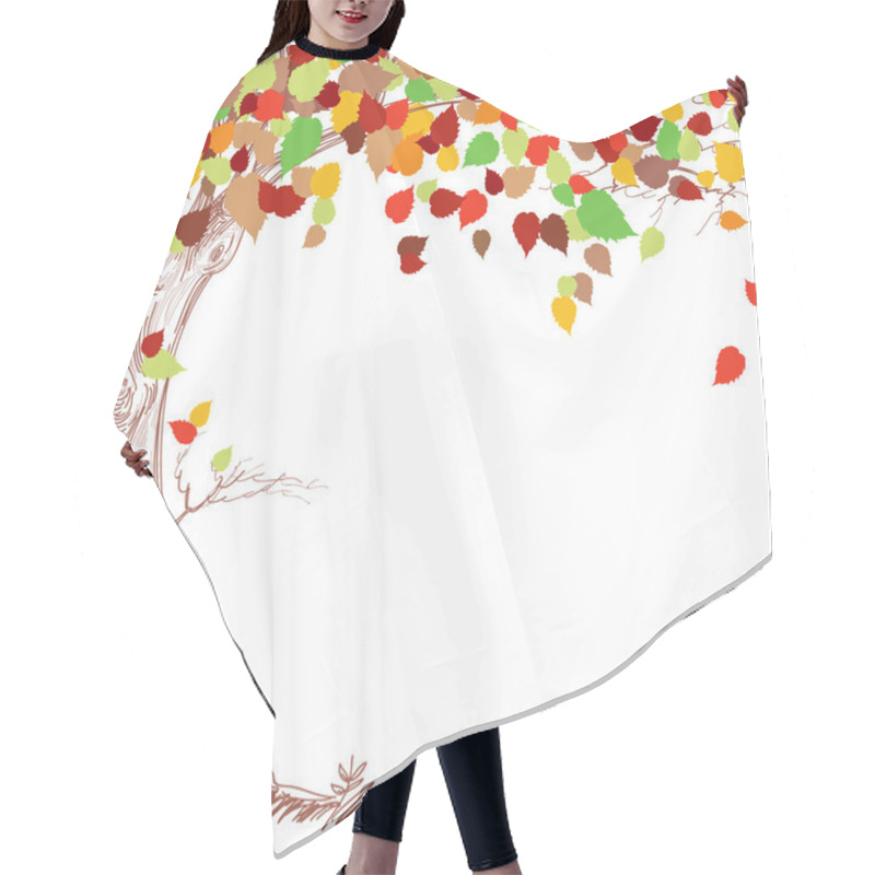 Personality  Autumn Tree Background Hair Cutting Cape