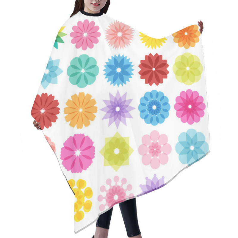 Personality  Set Of Flowers Icons Hair Cutting Cape