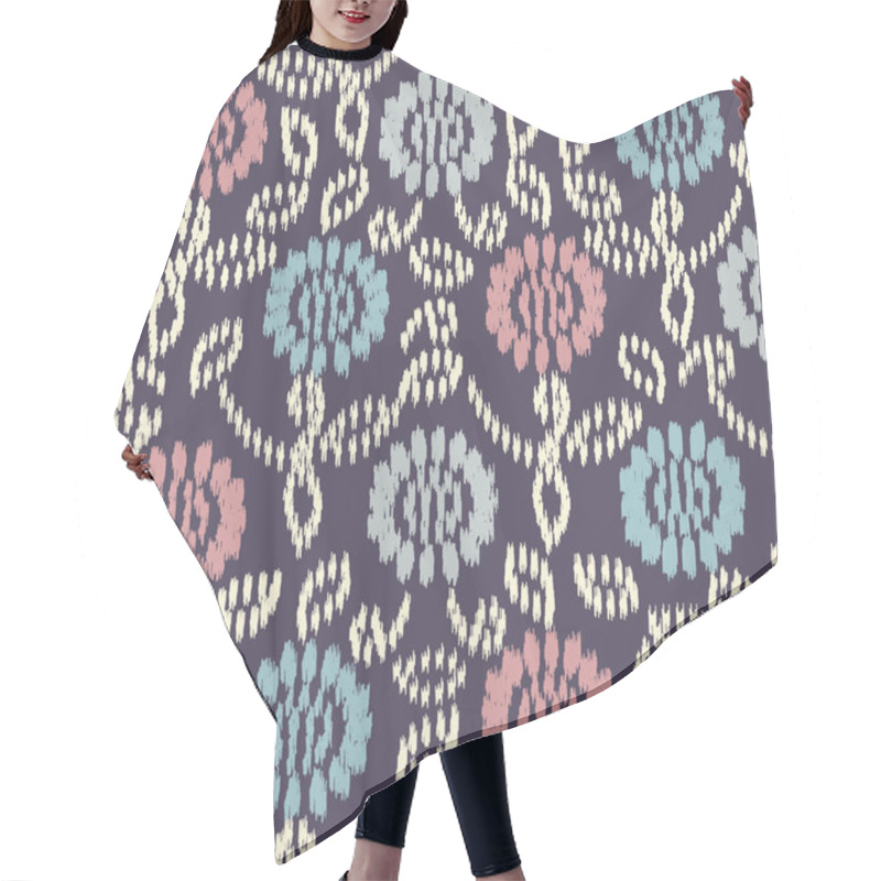 Personality  Seamless Abstract Ikat Pattern With The Image Of Floral Ornament. Hair Cutting Cape