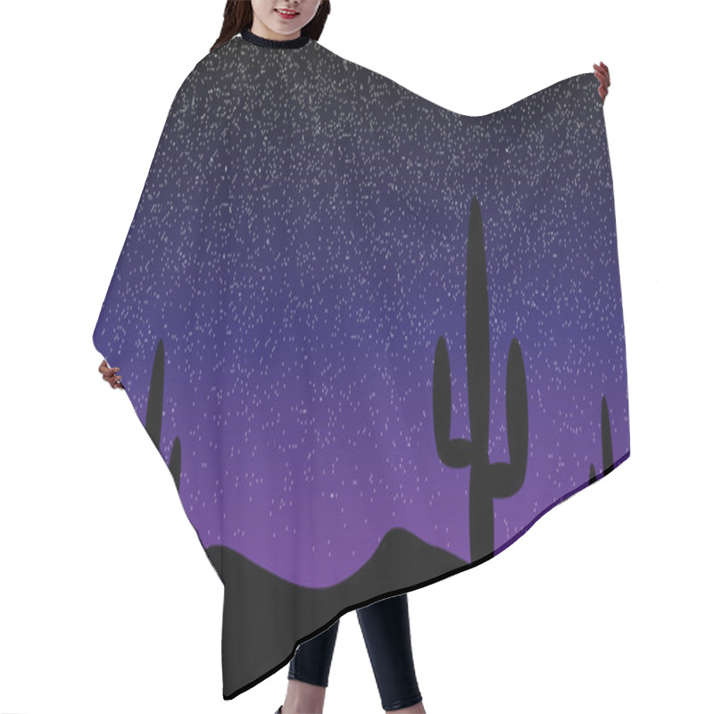 Personality  Desert With Cactus Plants. Night Hair Cutting Cape