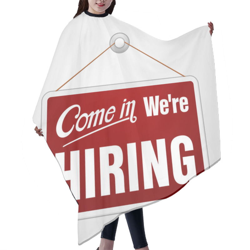 Personality  We Are Hiring Sign Hair Cutting Cape