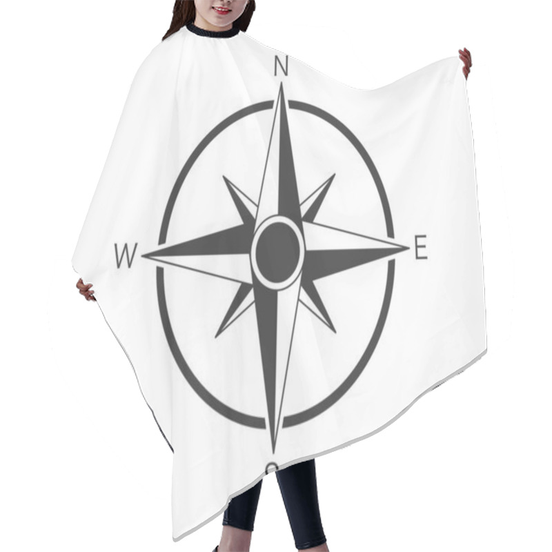 Personality  Compass Icon Illustration Material / Vector Hair Cutting Cape