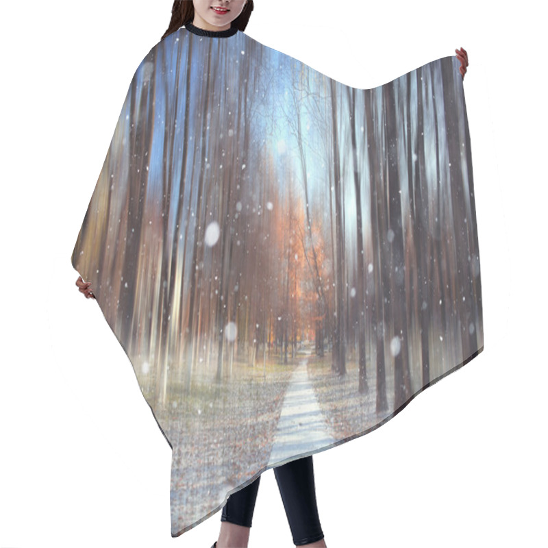 Personality  Autumn Park Background Hair Cutting Cape