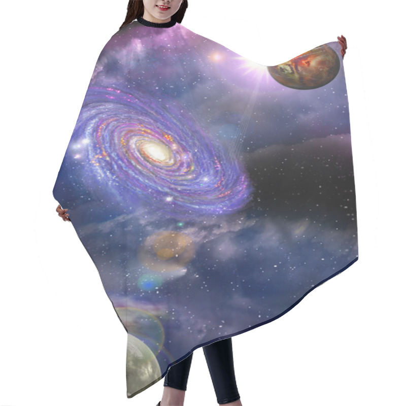 Personality  Galaxies And Planets Hair Cutting Cape