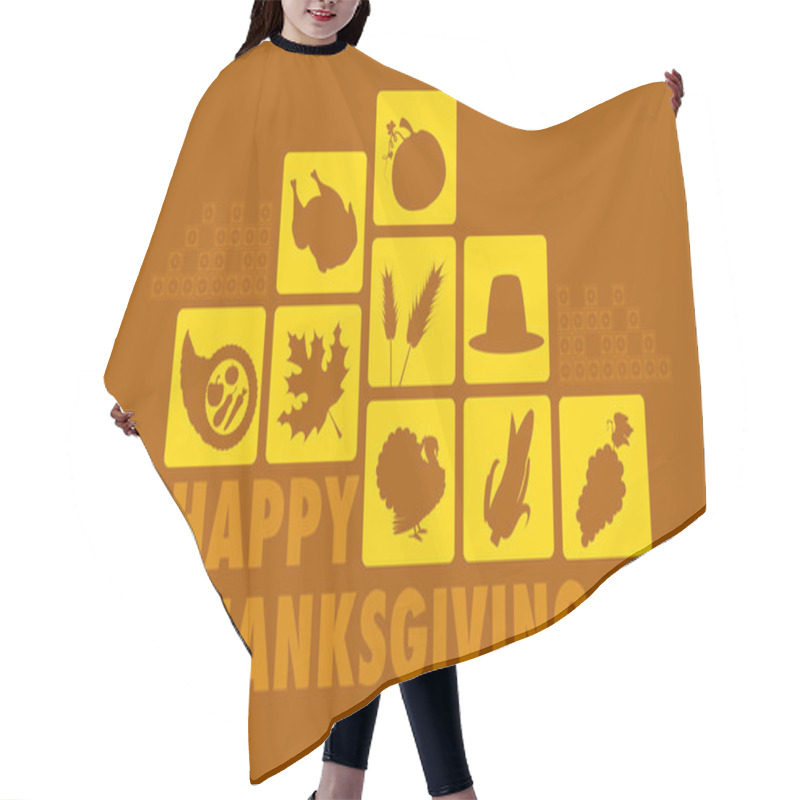 Personality  Happy Thanksgiving Hair Cutting Cape