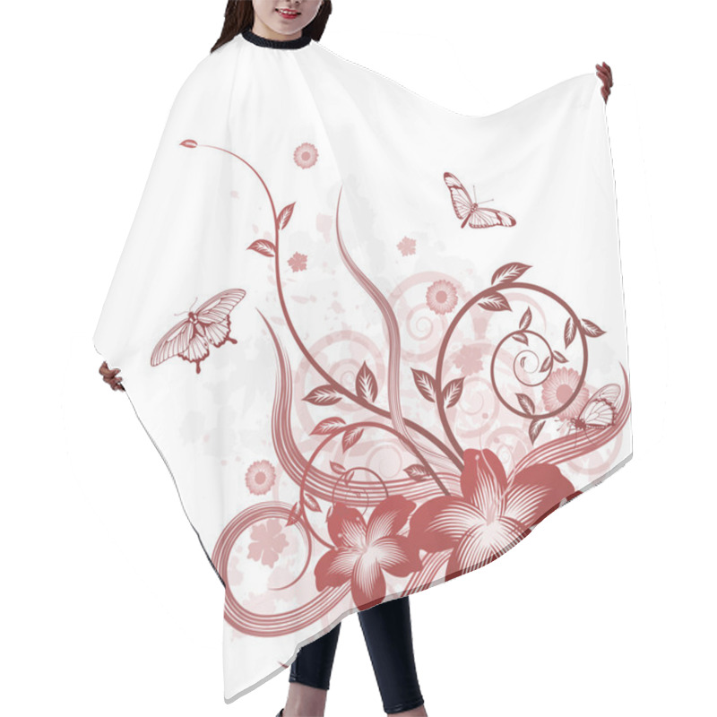 Personality  Beautiful Flower Background Motif Hair Cutting Cape