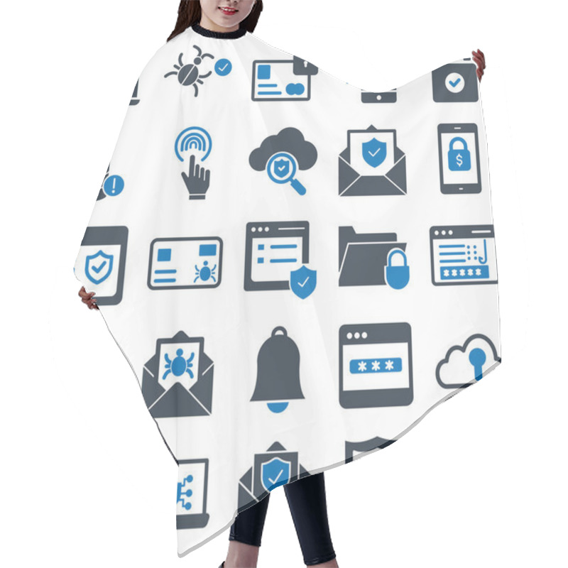 Personality  Cyber Security  Icon Which Can Be Easily Modified Or Edit Hair Cutting Cape