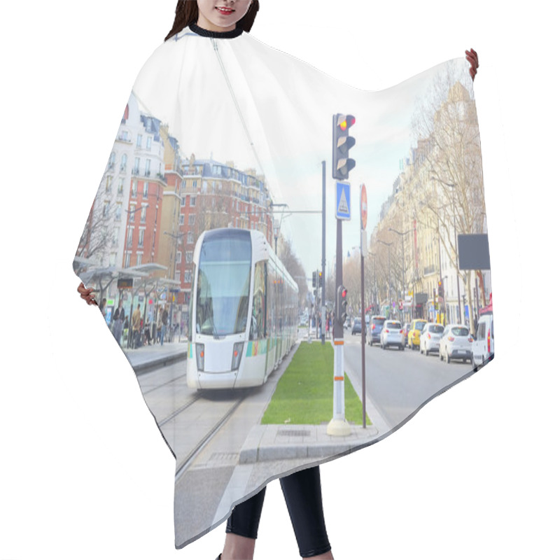 Personality  Tram On The Street Of Paris Hair Cutting Cape