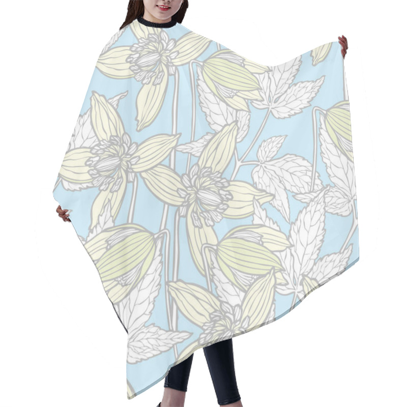 Personality  Floral Seamless Pattern. Flowers Illustration Hair Cutting Cape