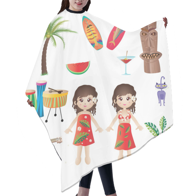 Personality  Hawaii Vector Illustration Hair Cutting Cape