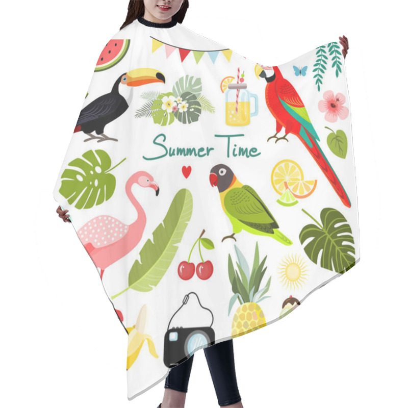 Personality  Summer Tropical Graphic Elements Hair Cutting Cape