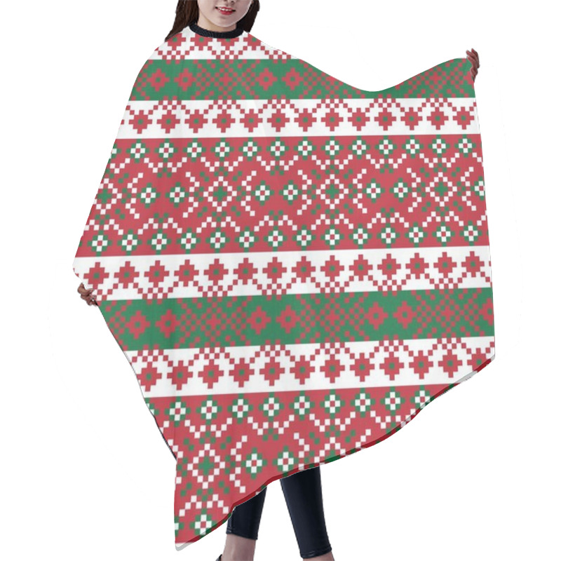 Personality  Snowflake Fair Isle Pattern Design For Fashion Textiles, Knitwear And Graphics Hair Cutting Cape