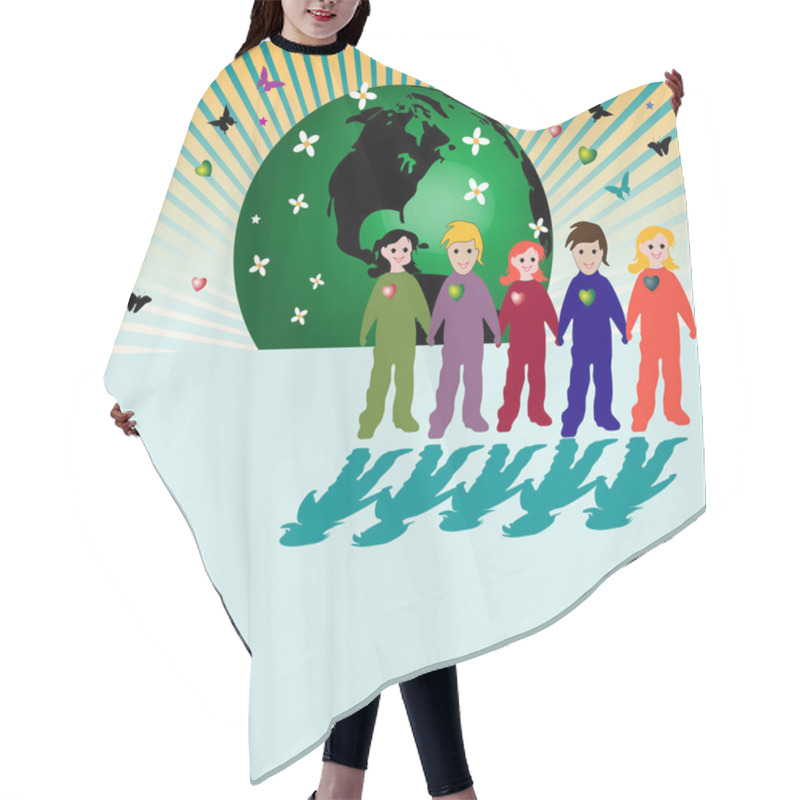 Personality  Group Of Children Hair Cutting Cape