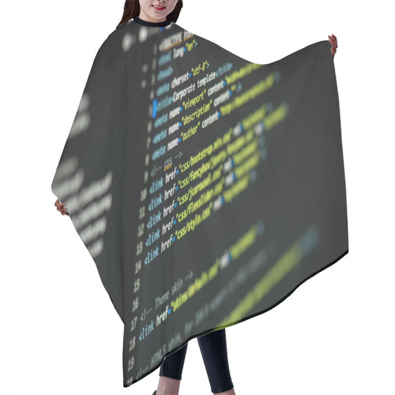 Personality  HTML And CSS Code Developing Screenshot. Hair Cutting Cape