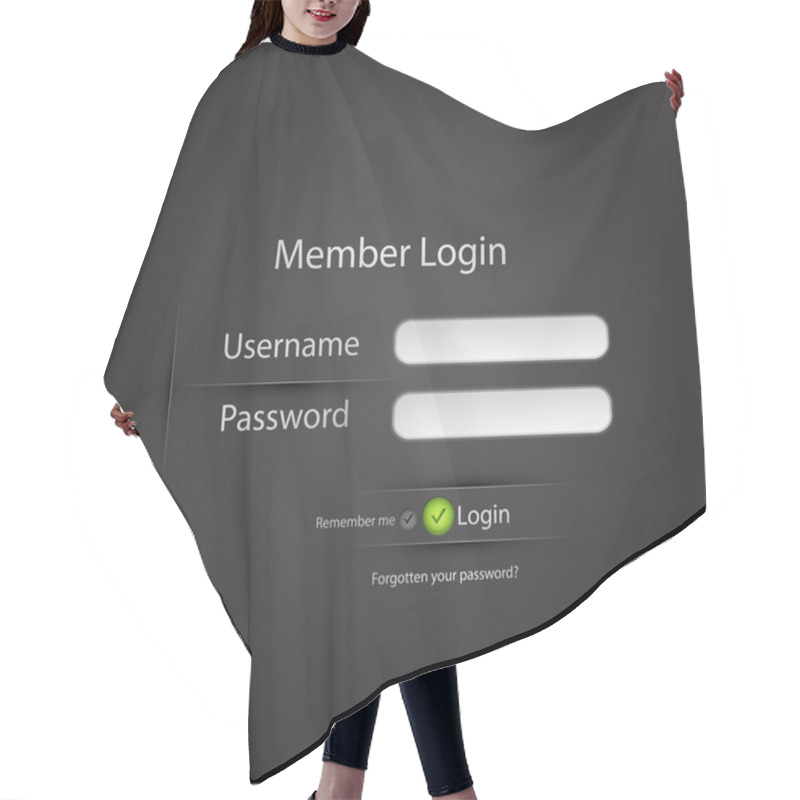 Personality  Vector Login Page Hair Cutting Cape