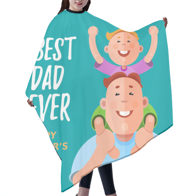 Personality  Best Dad Ever. Happy Fathers Day. Vector Illustration Hair Cutting Cape