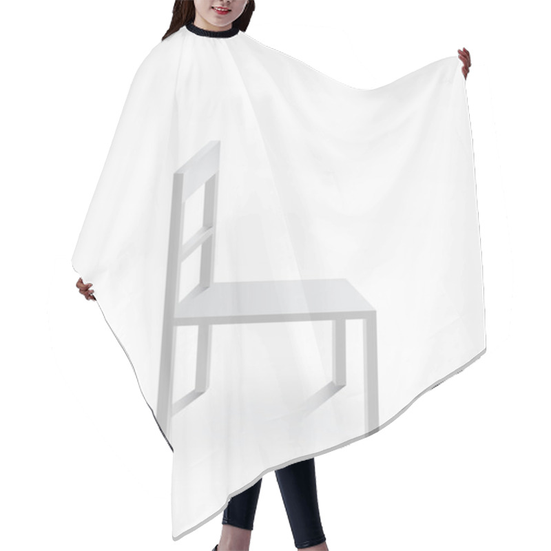 Personality  White Chair On White Background Hair Cutting Cape