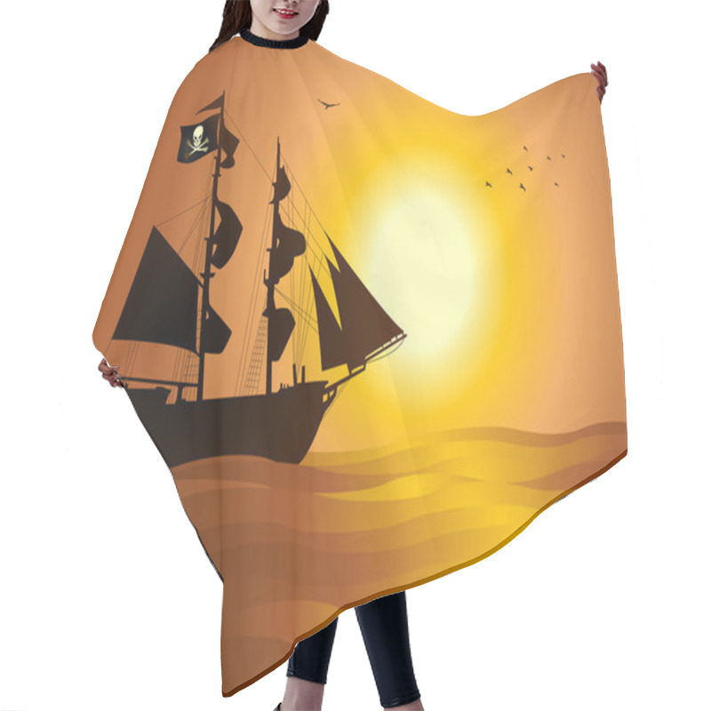 Personality  Pirate Ship Hair Cutting Cape