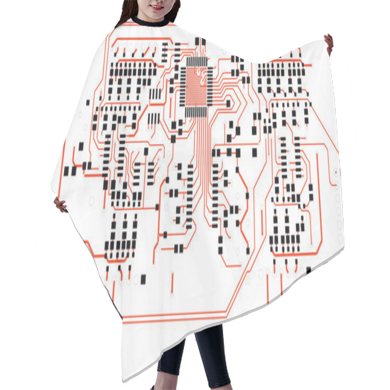 Personality  PCB Electric Scheme Hair Cutting Cape