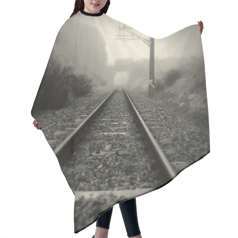 Personality  Steel Railway Tracks Hair Cutting Cape