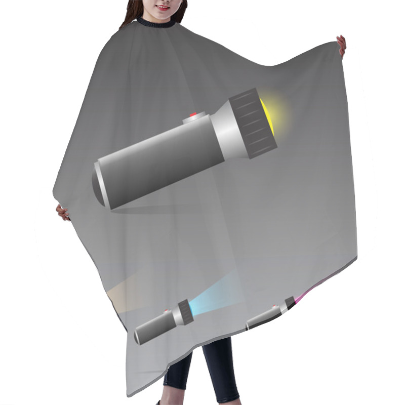 Personality  Vector Flashlight. Vector Illustration  Hair Cutting Cape