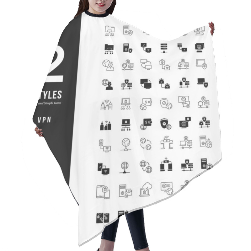 Personality  Simple Line Icons Of VPN Hair Cutting Cape